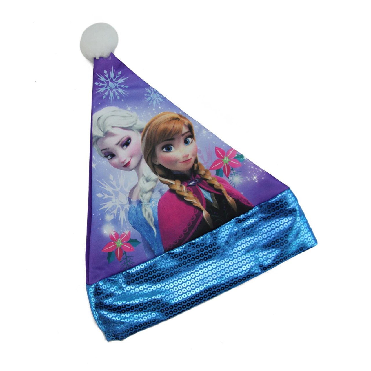 Disney 15" Purple Disney Frozen Elsa and Anna Girl Child Christmas Santa Hat Costume Accessory - Medium